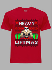 Новогодняя футболка мужская с принтом "Heavy Liftmas" (24110075)