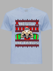 Новогодняя футболка мужская с принтом "Heavy Liftmas" (24110075)