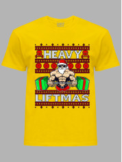 Новогодняя футболка мужская с принтом "Heavy Liftmas" (24110075)