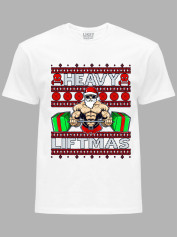 Новогодняя футболка мужская с принтом "Heavy Liftmas" (24110075)