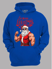 Худи с новогодним принтом "С Рождеством Санта спортсмен" (24110076)