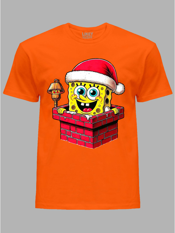 Футболка дитяча "Санта Спанч Боб лізе у димар/Santa Sponge Bob" (24110082)