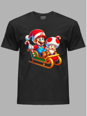 Футболка дитяча "Санта Супер Маріо у санчатах/Santa Super Mario in a sleigh" (24110089)