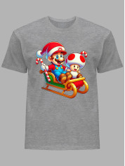Футболка дитяча "Санта Супер Маріо у санчатах/Santa Super Mario in a sleigh" (24110089)