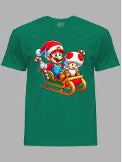 Футболка дитяча "Санта Супер Маріо у санчатах/Santa Super Mario in a sleigh" (24110089)