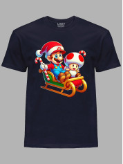 Футболка дитяча "Санта Супер Маріо у санчатах/Santa Super Mario in a sleigh" (24110089)