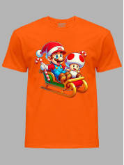 Футболка дитяча "Санта Супер Маріо у санчатах/Santa Super Mario in a sleigh" (24110089)