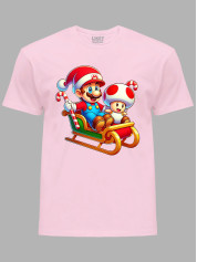 Футболка дитяча "Санта Супер Маріо у санчатах/Santa Super Mario in a sleigh" (24110089)