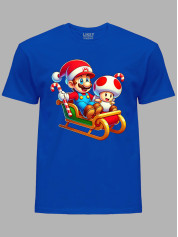 Футболка дитяча "Санта Супер Маріо у санчатах/Santa Super Mario in a sleigh" (24110089)