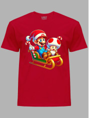 Футболка дитяча "Санта Супер Маріо у санчатах/Santa Super Mario in a sleigh" (24110089)