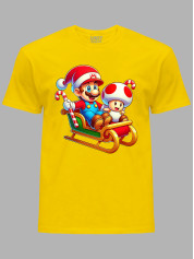 Футболка дитяча "Санта Супер Маріо у санчатах/Santa Super Mario in a sleigh" (24110089)