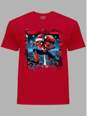 Футболка дитяча "Санта Людина-Павук поспішає/Santa Spider-Man is in a hurry" (24110097)