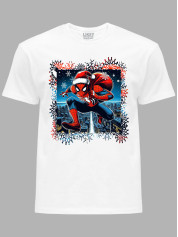 Футболка дитяча "Санта Людина-Павук поспішає/Santa Spider-Man is in a hurry" (24110097)
