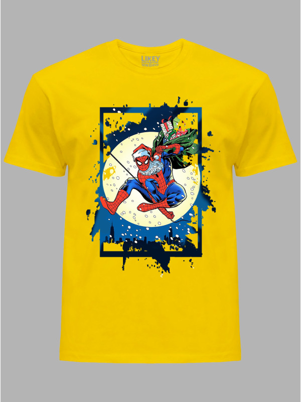 Футболка дитяча "Санта Людина-Павук і місяць/Santa Spider-Man and the moon" (24110098)