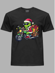 Футболка дитяча "Санта Грінч на мотоциклі/Santa Grinch on a motorcycle" (24110102)