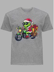 Футболка дитяча "Санта Грінч на мотоциклі/Santa Grinch on a motorcycle" (24110102)