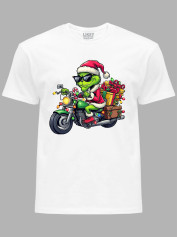 Футболка дитяча "Санта Грінч на мотоциклі/Santa Grinch on a motorcycle" (24110102)