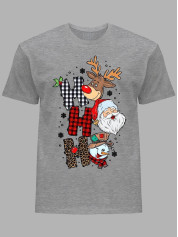 Футболка дитяча "Санта Олень Сніговик Хо Хо Хо/Santa Deer Snowman Ho Ho Ho" (24110110)