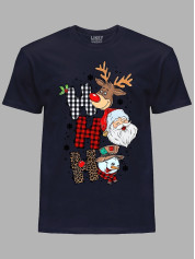 Футболка дитяча "Санта Олень Сніговик Хо Хо Хо/Santa Deer Snowman Ho Ho Ho" (24110110)