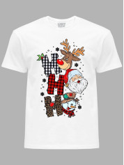 Футболка дитяча "Санта Олень Сніговик Хо Хо Хо/Santa Deer Snowman Ho Ho Ho" (24110110)