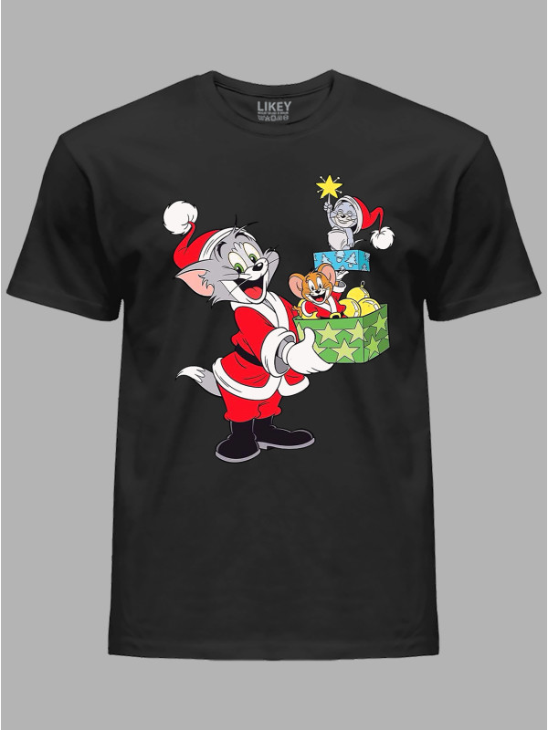 Футболка дитяча "Новорічні Том і Джеррі/New Year's Tom and Jerry" (24110116)