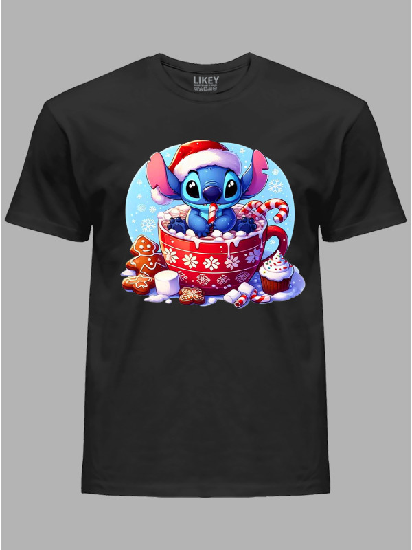 Футболка дитяча "Санта Стіч і смаколики/Santa Stitch and goodies" (24110126)