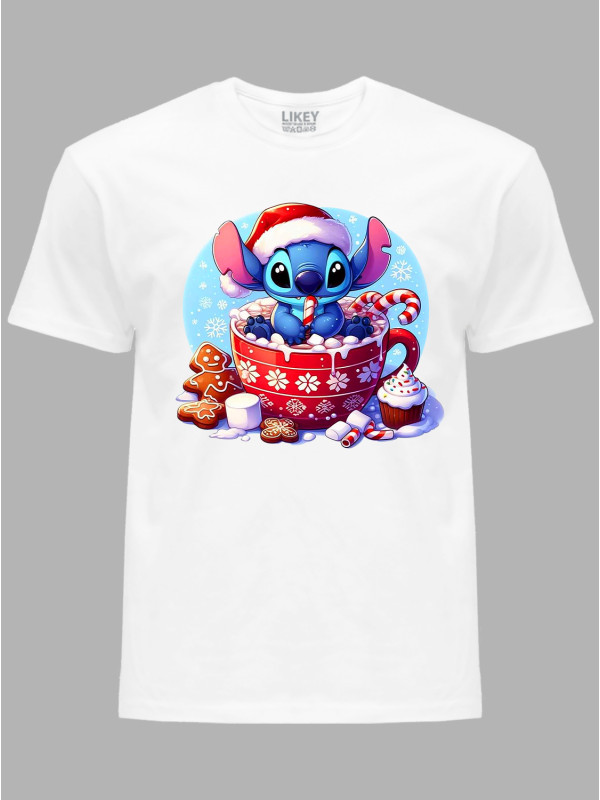 Футболка дитяча "Санта Стіч і смаколики/Santa Stitch and goodies" (24110126)