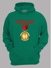 Толстовка худі з принтом Медаль за найбільшу кількість перекурів на роботі, 25010185