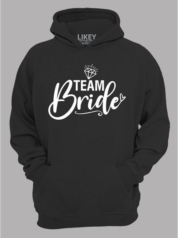 Толстовка худі з принтом Team Bride - Команда Нареченої, 2501081