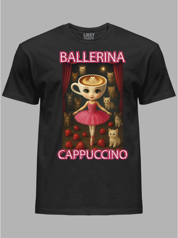 Футболка дитяча Ballerina Cappuccino - Балерина Капучино котики полуниця, 25060008