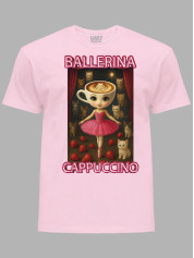 Футболка детская Ballerina Cappuccino - Балерина Капучино котики клубника, 25060008