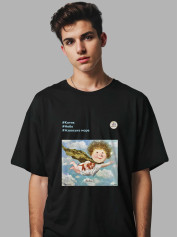 Футболка чоловіча з принтом «Рятівник: #Котик #Небо #Азовське море» Євгенії Гапчинської, 2512002