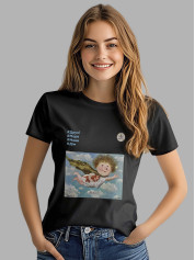 Футболка жіноча з принтом «Рятівник: #Друзі #Море #Мова #Дім» Євгенії Гапчинської, 2512013