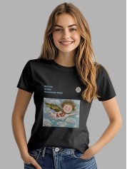 Футболка жіноча з принтом «Рятівник: #Котик #Небо #Азовське море» Євгенії Гапчинської, 2512015