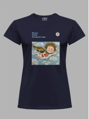 Футболка жіноча з принтом «Рятівник: #Котик #Небо #Азовське море» Євгенії Гапчинської, 2512015