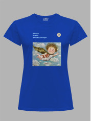 Футболка жіноча з принтом «Рятівник: #Котик #Небо #Азовське море» Євгенії Гапчинської, 2512015