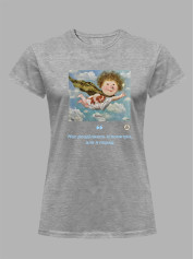 Футболка жіноча з принтом «Рятівник: Нас розділяють кілометри, але я поряд» Євгенії Гапчинської, 2512016