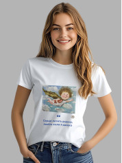 Футболка жіноча з принтом «Рятівник: Серце летить додому, навіть коли я далеко» Євгенії Гапчинської, 2512018