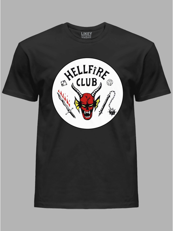 Футболка Дуже дивні справи Клуб пекельного полум'я - Stranger things Hellfire Club, 26010005