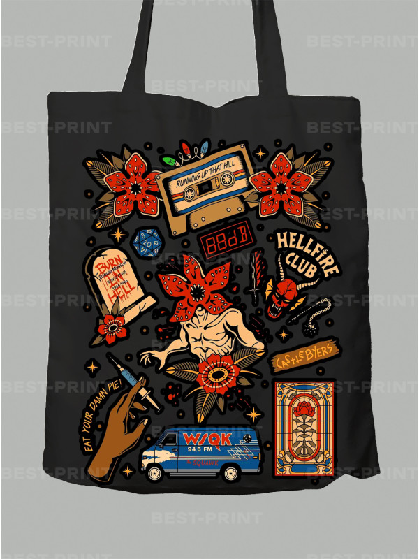 Екосумка Дуже дивні справи наліпки - Stranger things stickers, 26010041