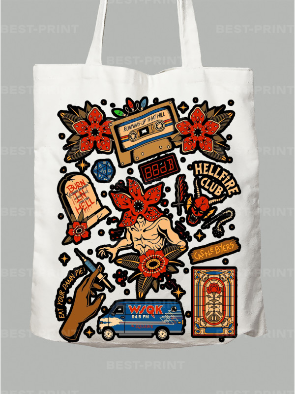 Екосумка Дуже дивні справи наліпки - Stranger things stickers, 26010041