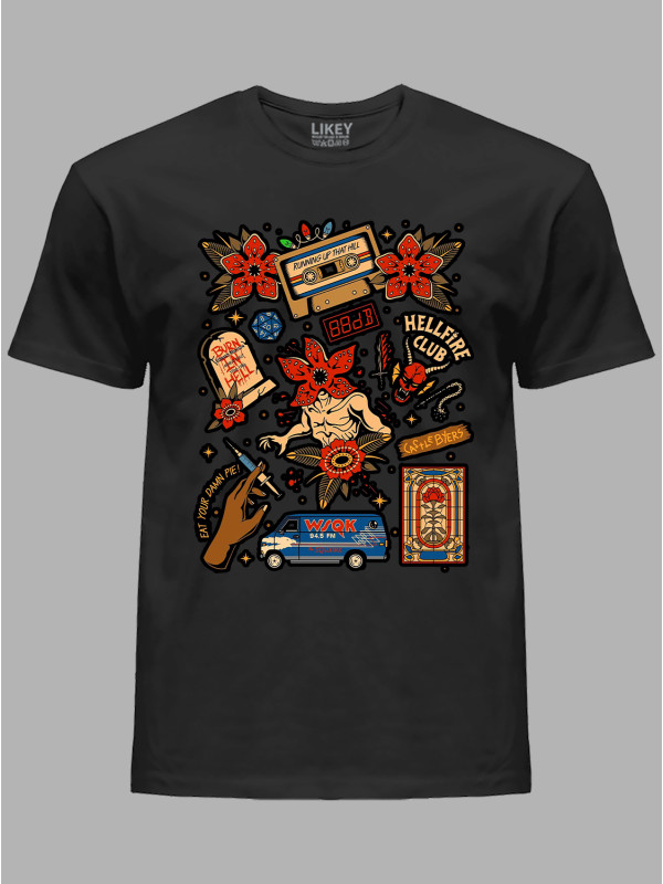 Футболка Дуже дивні справи наліпки - Stranger things stickers, 26010041