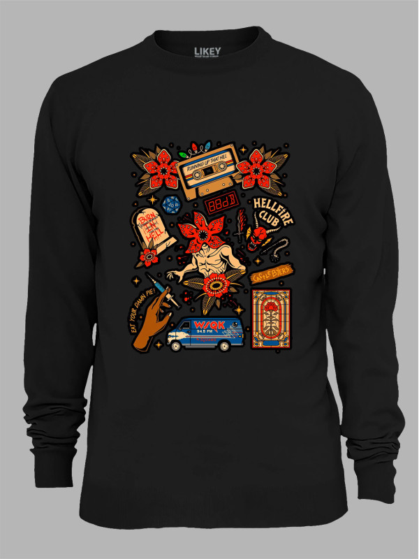 Світшот Дуже дивні справи наліпки - Stranger things stickers, 26010041