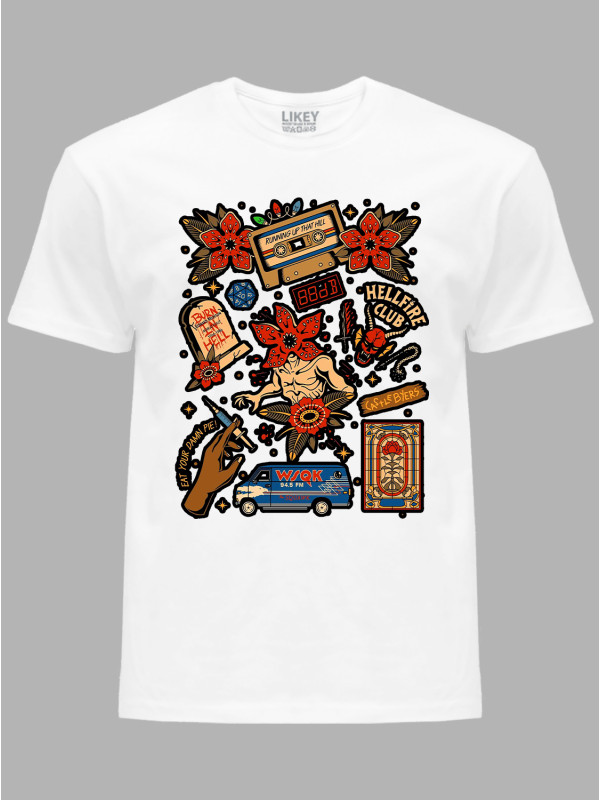 Футболка Дуже дивні справи наліпки - Stranger things stickers, 26010041