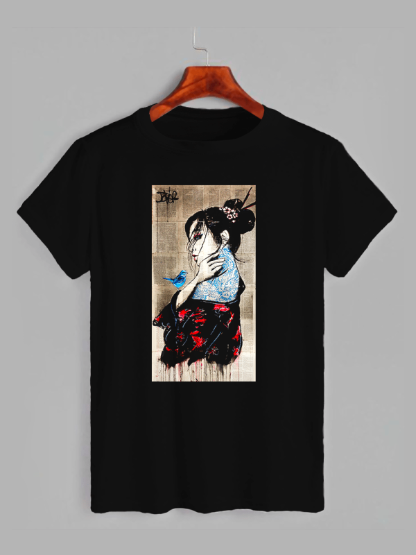 Футболка з принтом Гейша (21023107)