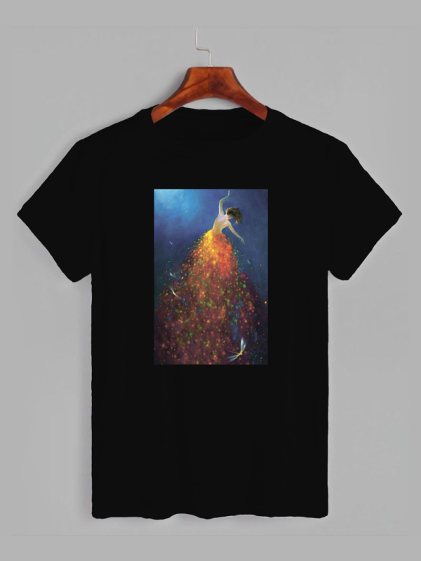 Футболка з принтом Girl in flight (Дівчина в польоті) (0133)