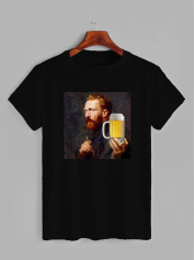 Футболка с принтом Van Gogh and beer (Ван Гог и пиво) (0153)