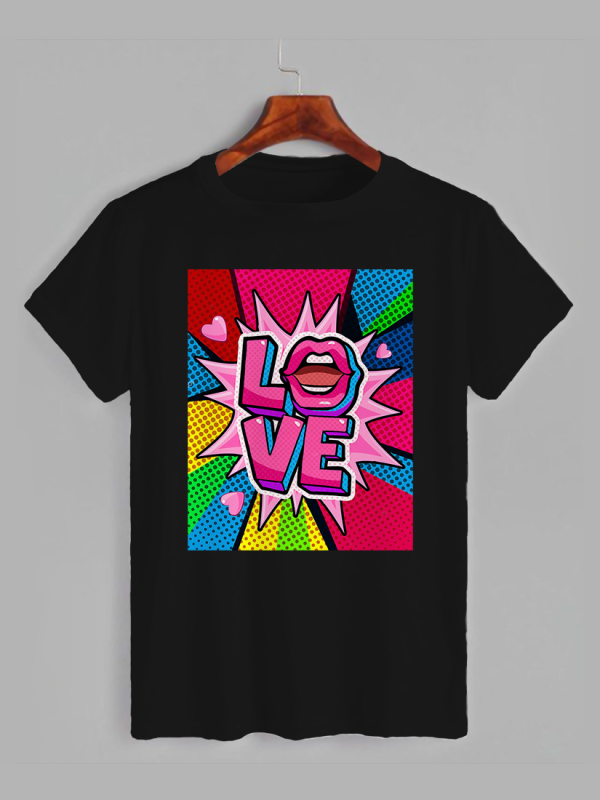 Футболка з принтом Поп-арт Кохання (1012)