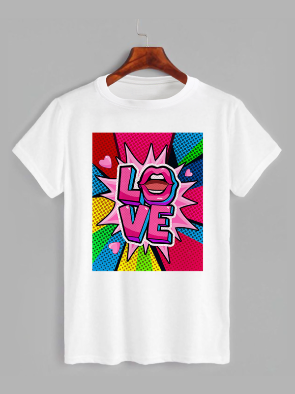 Футболка з принтом Поп-арт Кохання (1012)
