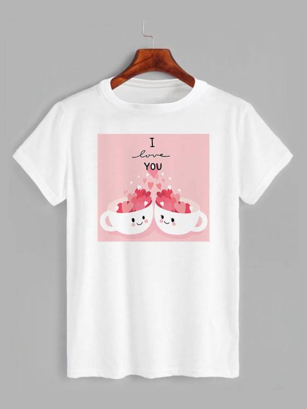 Футболка з принтом З днем ​​Святого Валентина - Я Тебе Кохаю (1213)